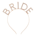 Cerchietto BRIDE in metallo oro rosa con strass scintillanti per futura sposa - Oro rosa