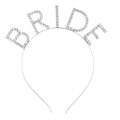 Cerchietto BRIDE in lega d'argento con strass scintillanti per addio al nubilato e spose - Argento