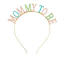 Golden Mommy To Be headband with colorful enamel letters for baby shower parties - Multicolor Headband