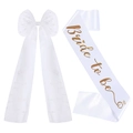 Ensemble écharpe satinée Bride to be et nœud en organza perlé pour fête de mariage - Ensemble Or Rose
