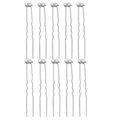 10er-Set silberne U-förmige Haarnadeln mit weißen Doppelperlen für Braut-Hochzeitsfrisuren - Zwei-Perlen-Stil / Silber