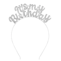 Cerchietto argento glitterato It's My Birthday per accessorio festa di compleanno - Argento