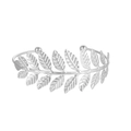Zilveren Romeinse armband met laurierblad ontwerp en verstelbare open ring - Zilver