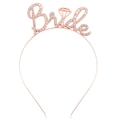 Roségoldenes Braut Haarreif mit funkelnden Strasssteinen und Bride Schriftzug Design - Roségold