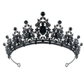 Tiara gótica de cristal negro estilo vintage en aleación chapada para accesorios fiesta - Zircón Negro