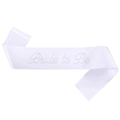 Elegante fascia in raso bianco Bride to Be con strass scintillanti per addio al nubilato - Stile Bride to Be in Raso Bianco con Strass