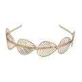Cerchietto greco dorato con foglie traforate per accessori capelli sposa eleganti - Stile Foglia Venata Traforata (FG141 Oro)