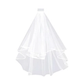 Elegante velo da sposa bianco a due strati con perle e strass per feste nuziali - Velo Bianco