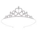 Couronne élégante en cristal argenté pour mariages et fêtes avec un strass en forme de larme - Argenté