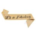 Fascia di compleanno glitter oro champagne con scritta 21 and Fabulous e corona - 21 Oro