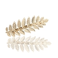 Elegante fermaglio per capelli a foglia dorata in lega con venature dettagliate su bianco - Oro