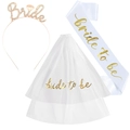 Set de diadema banda y velo Bride to be oro rosa para decoraciones de despedida de soltera - Conjunto Dorado