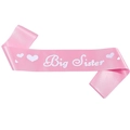Rosafarbene Big Sister Schärpe aus Satin mit elegantem weißen Text für Partyfeiern - Rosa Schärpe / Rosa