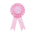 Badge ruban Big Sister en satin rose avec style plissé pour célébration de fête - Badge Rose