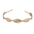 Elegante cerchietto in metallo dorato con motivo a cinque foglie e finitura lucida a specchio - Stile Foglia a Fuso Continuo (FG142 Oro)