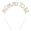 Rose gold Mommy To Be tiara headband with sparkling rhinestones for baby shower party - Rose Gold (MOMMY TO BE)