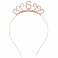 Serre-tête couronne en or rose avec strass pour 6ème anniversaire de fille avec chiffre 6 - 6Y / Or rose