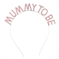 Silver metal Mummy To Be headband with pink rhinestones for baby shower parties - Pink (MUMMY TO BE)