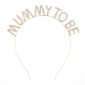 Golden rhinestone headband with MOMMY TO BE lettering for pregnancy parties - Gold (MUMMY TO BE)