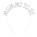 Silver rhinestone 'MUMMY TO BE' tiara headband for baby shower party decorations - Silver Tone (MUMMY TO BE)