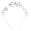 Serre-tête étoile argenté avec perles et strass pour coiffures de fête et de mariage - FG184 Serre-tête Étoile