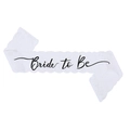 Elegante witte kanten Bride to Be sjerp voor bruidsfeesten met zwarte artistieke letters - Witte Kantstijl