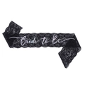 Elegante zwarte kant Bride to Be sjerp met bloemmotieven voor het vrijgezellenfeest - Zwarte Kant Stijlen