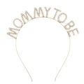 Gold MOMMY TO BE headband with sparkling rhinestones for baby shower party - Gold (MOMMY TO BE)