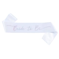 Witte satijnen Bride to Be sjerp met holografische laserglitters voor vrijgezellenfeesten - Witte Satijn Laser Stijl