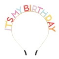 Serre-tête couronne IT'S MY BIRTHDAY en métal émaillé avec lettres arc-en-ciel - Multicolore 2 Macaron