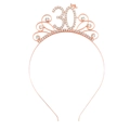 Cerchietto 30 compleanno oro rosa con lega traforata e strass brillanti incastonati - Stile 30° Compleanno(FG228) / Oro Rosa-30 Anni
