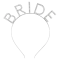 Serre-tête de mariée argenté avec inscription BRIDE en strass pour enterrement de vie de JF - Serre-Tête Mariée