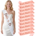 Bride to Be and 10 Team Bride satin sashes set in rose gold foil for bachelorette parties - Ten Piece Sash Set