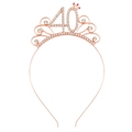 Serre-tête 40e anniversaire or rose avec strass ajourés et détail couronne - Style 40ème Anniversaire(FG229) / Or rose