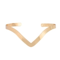 Minimalist gold V-shaped alloy necklace collar with a smooth polished metallic finish - V-Shaped Arm Cuff (BH018)