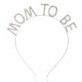 Cerchietto argento MOM TO BE con strass per future mamme e feste di celebrazione - Argento