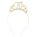 Tiara d'anniversaire dorée avec strass et chiffre 70 pour fête de femmes - Style 70ème Anniversaire(FG232) / Or