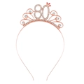 Diadème d'anniversaire 80 ans en alliage or rose avec décoration de strass étincelants - Style 80ème Anniversaire(FG238) / Or rose