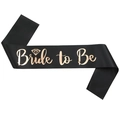 Elegant black satin sash with rose gold Bride to Be lettering for bachelorette parties - Bride to Be Style / Black with Rose Gold Text