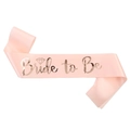 Pink satin Bride to Be sash with rose gold foil lettering and diamond graphic - Bride to Be Style / Champagne with Rose Gold Text