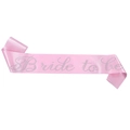 Pink satin Bride to Be sash with sparkling silver rhinestones for bachelorette parties - Pink Satin Sash