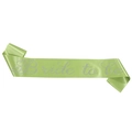 Light green satin Bride to Be sash with sparkling rhinestone lettering for bridal parties - Green Satin Sash