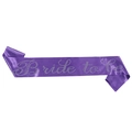 Purple satin Bride to Be sash with rhinestone lettering for bachelorette bridal parties - Purple Satin Sash