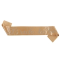 Champagne gold satin Bride to be sash featuring elegant rhinestone lettering for parties - Brown Satin Sash