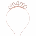 Serre-tête couronne en strass or rose avec numéro 4 pour fête de 4e anniversaire - 4Y / Or rose