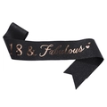 Banda negra de purpurina 18 and Fabulous con letras de oro rosa para fiesta de 18 años - 18 Negro Oro Rosa