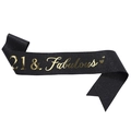 Banda negra con purpurina y letras doradas 21 & Fabulous para fiesta de 21 cumpleaños - 21 Negro Dorado
