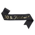 Sparkling black 30 & Fabulous birthday sash with elegant gold foil lettering and glitter - 30 Black Gold