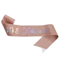 Rose gold glitter 40 & Fabulous sash with holographic lettering for birthday party - 40 Rose Gold Holographic