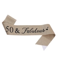 Sparkling champagne gold 50 and Fabulous birthday sash for party celebrations - 50 Gold Black